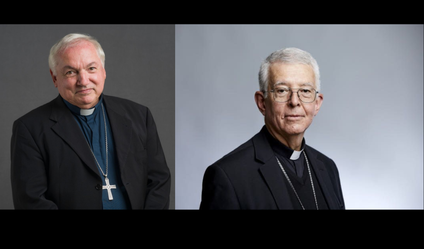 Mgr Aveline président de la CEF  ( à gauche) et Mgr de Kérimel - DR