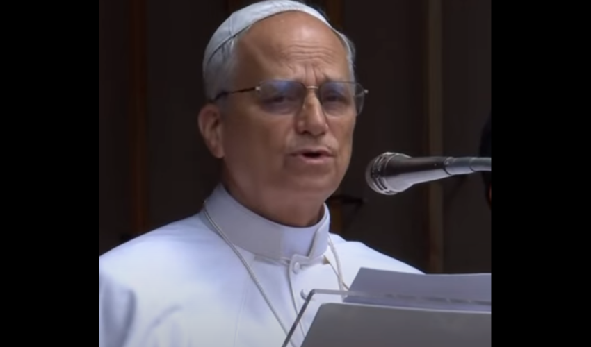 Le pape Léon XIV lors de l'Angelus du dimanche 13 juillet à Castel Gondolfo 
 ( capture écran)