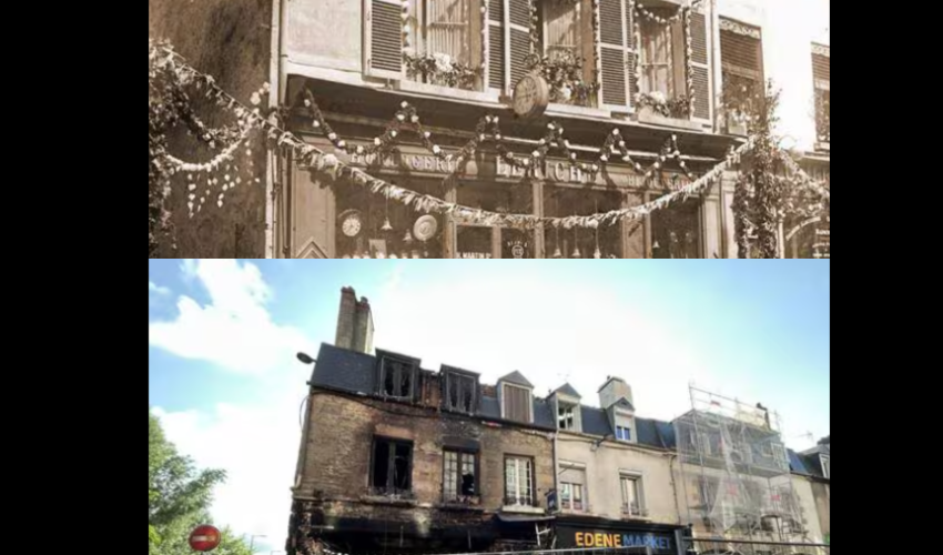 L’immeuble abritant une agence Axa à Alençon, anciennement immeuble de la bijouterie de Louis Martin, père de Sainte Therese de Lisieux - DR