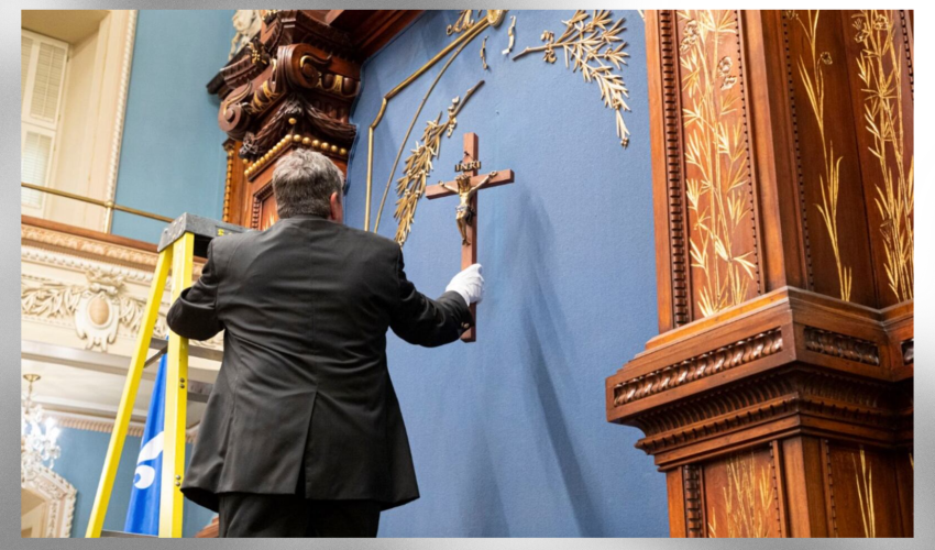 Le crucifix de l’Assemblée nationale au Québec retiré (2019) - DR