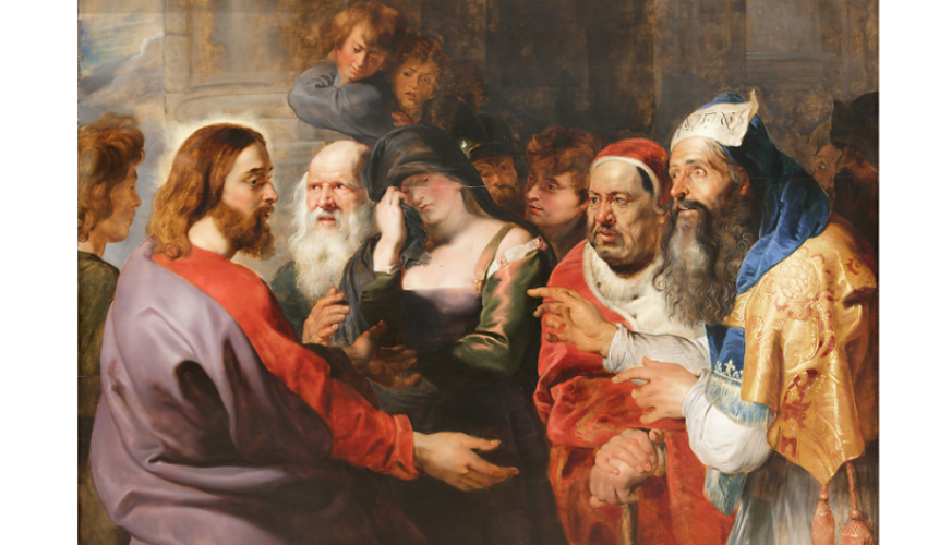 "Le Christ et la femme adultère" de Pieter Paul Rubens.