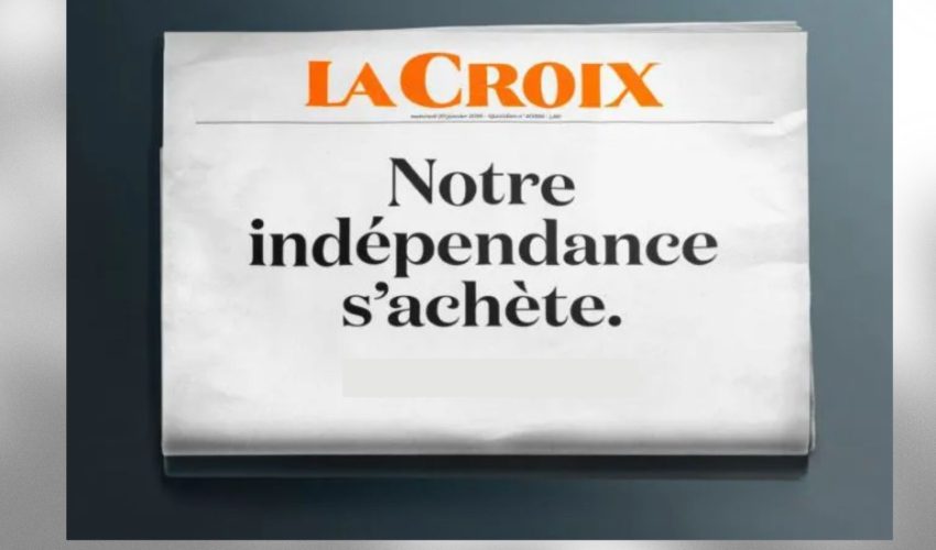 Visuel de la campagne publicitaire de La Croix en 2016 - DR