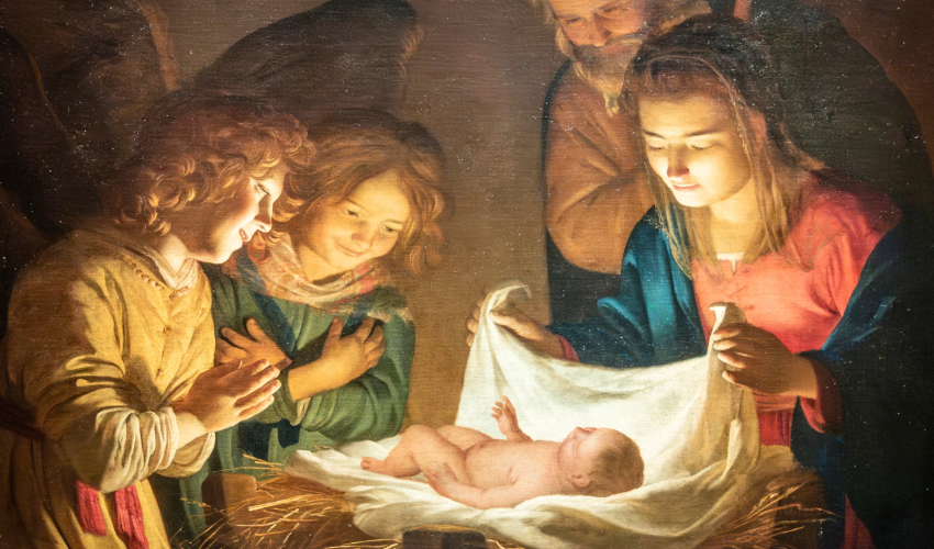 Adoration de l'Enfant Jésus par Gerard Von Honthorst