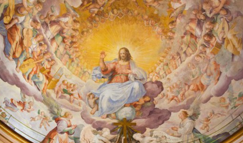 FRESQUE DU CHRIST RÉDEMPTEUR EN GLOIRE - BASILIQUE SANTI GIOVANNI E PAOLO.