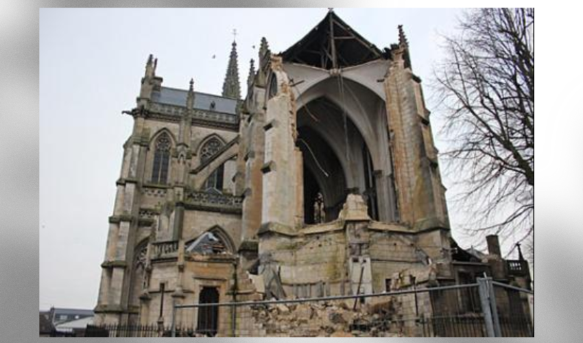L'église néogothique Saint-Jacques d'Abbevilledétruite en 2013 - DR