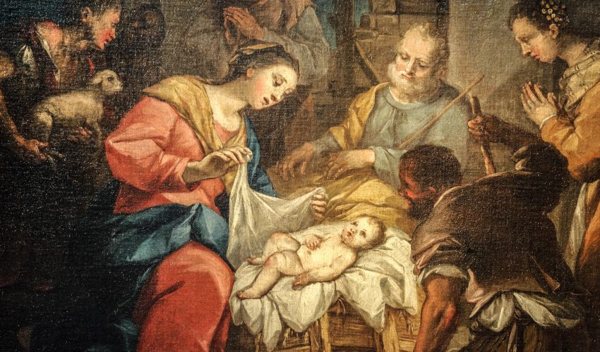 Santa Maria delle Grazie (Milan, Lombardie, Italie), Nativité, peinture (18ᵉ siècle par un artiste de la Vénétie) — Illustration de clodio - Depositphotos