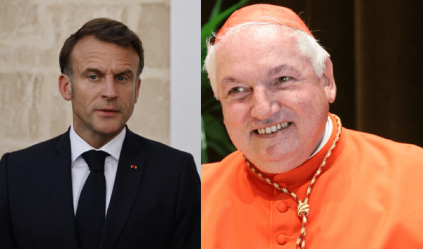 Emmanuel Macron , cardinal Aveline - DR