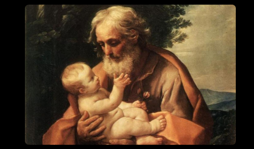 Saint Joseph et l'Enfant dans un tableau de Guido Reni (détail)