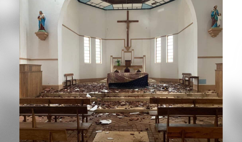église Sainte Isabelle ravagée par un cyclone  - DR