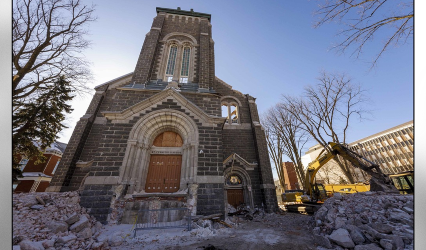 Démolition de l'église Saint-François-d'Assise  au Québec en 2018 - DR