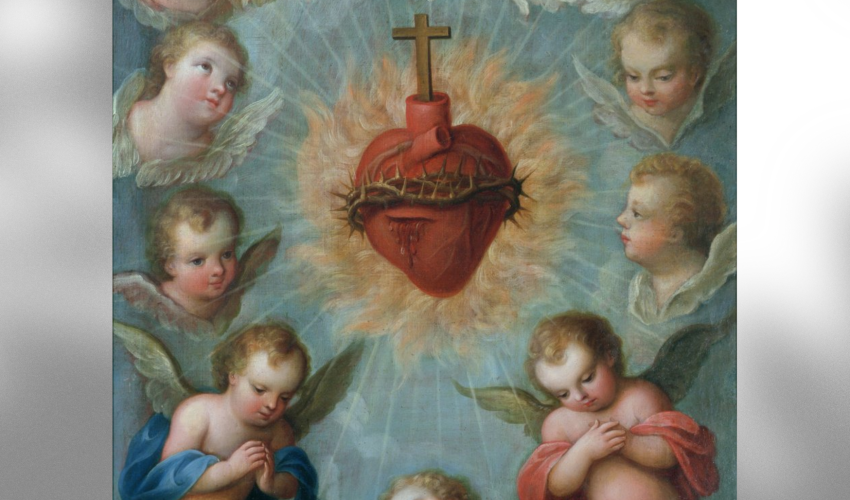 Sacré-Cœur de Jésus entouré d’anges, vers 1775 – Jose de (Joseph) Paez, Musée Soumaya, Mexico. - DR