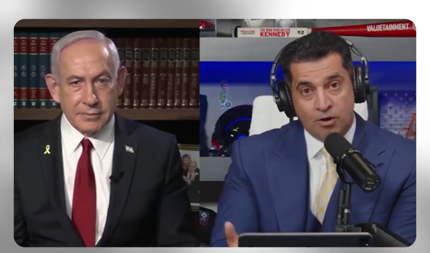 capture écran PBD Podcast, animé par l’Américain Patrick Bet-David avec le premier ministre israélien Benjamin Netanyahou