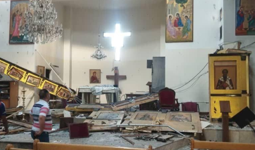 Intérieur de l'église grecque-orthodoxe du Prophète Élie (Mar Elias) - DR