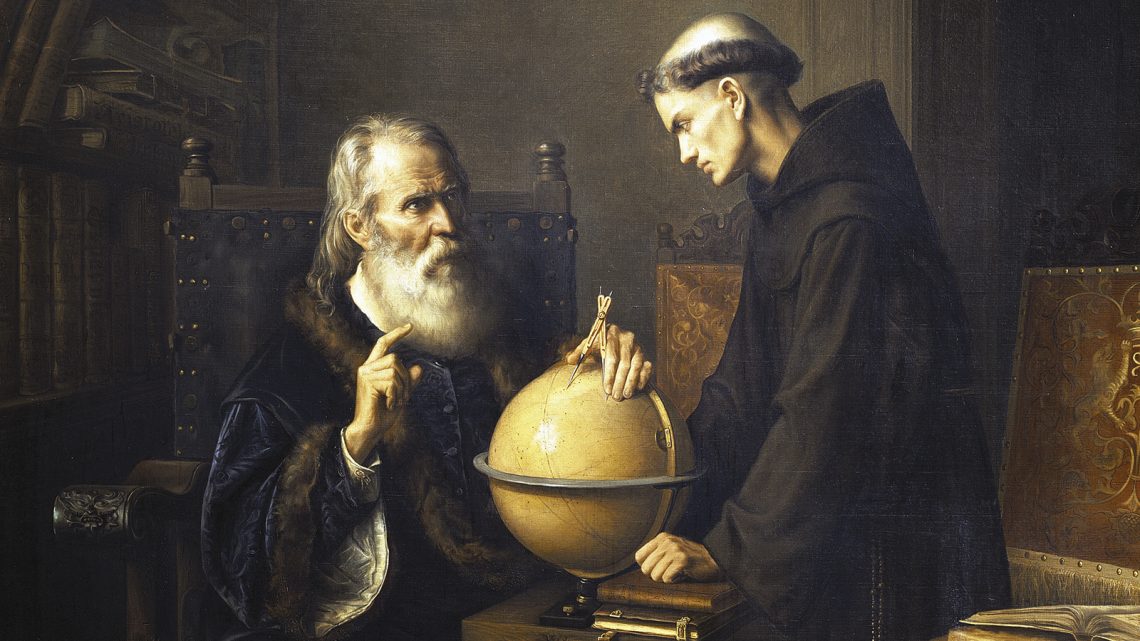 UNSPECIFIED - CIRCA 2003: Galileo Galilei (1564-1642) explaining his theories at Padua University. Painting by Felix Parra (1845-1919), 1873. Mexico City, Museo Nacional De Arte (Munal, Art Museum) (Photo by DeAgostini/Getty Images)