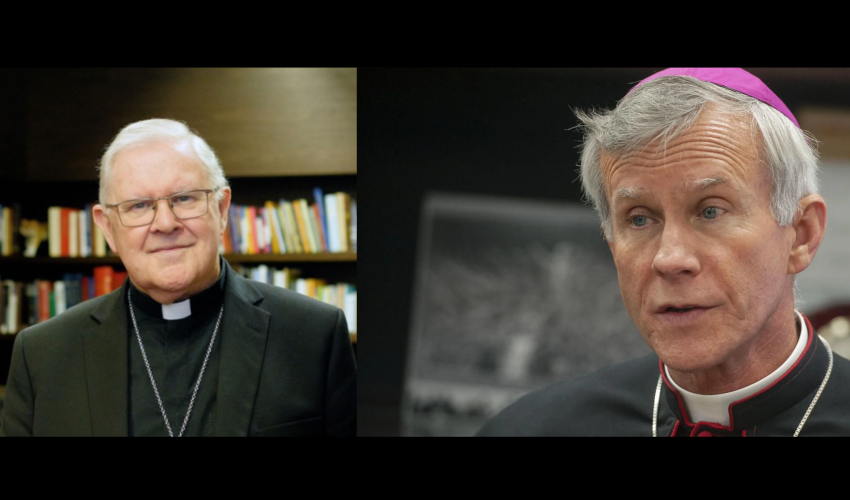 Monseigneur Mackinlay ( à gauche) et Monseigneur Strickland