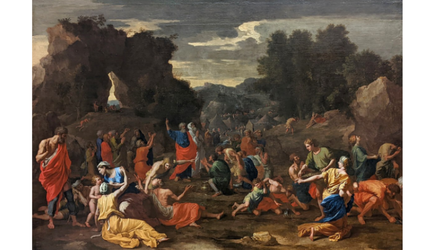 Les Israélites recueillant la manne dans le désert -tableau de Nicolas Poussin - 1637 à 1639.