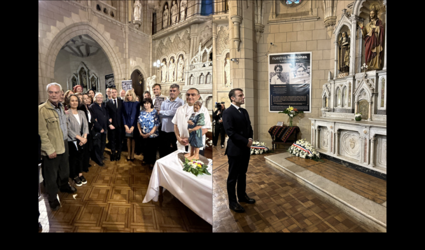 Emmanuel Macron à l’église de la Sainte-Croix à Buenos Aires - capture X