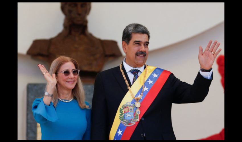 Le président maduro avec son épouse le jour de son investiture - DR