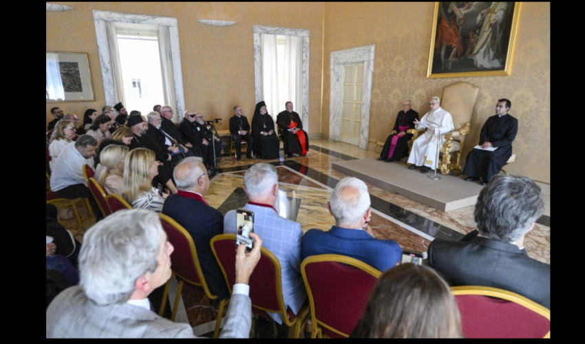 Audience à Castel Gandolfo du pape Léon XIV aux participants du pèlerinage œcuménique orthodoxe-catholique venu des États-Unis | Vatican Media