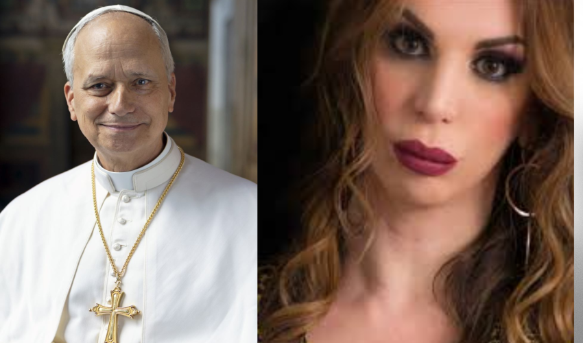 Le Pape Léon XIV et à droite la femme trans Alessia Nobile - DR
