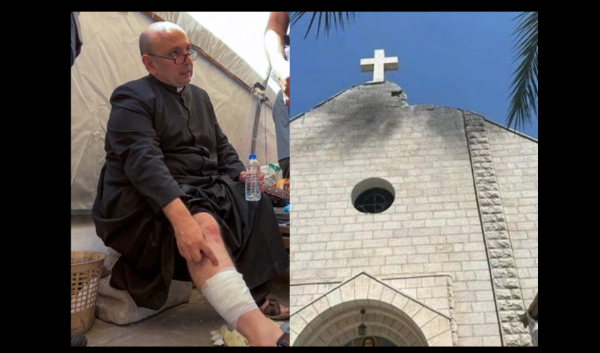 Le père Romanelli curé de l'église blessé à la jambe - DR