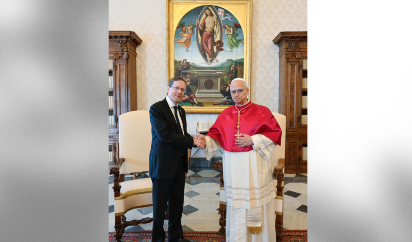 Le président Herzog et le pape Léon XIV - image X