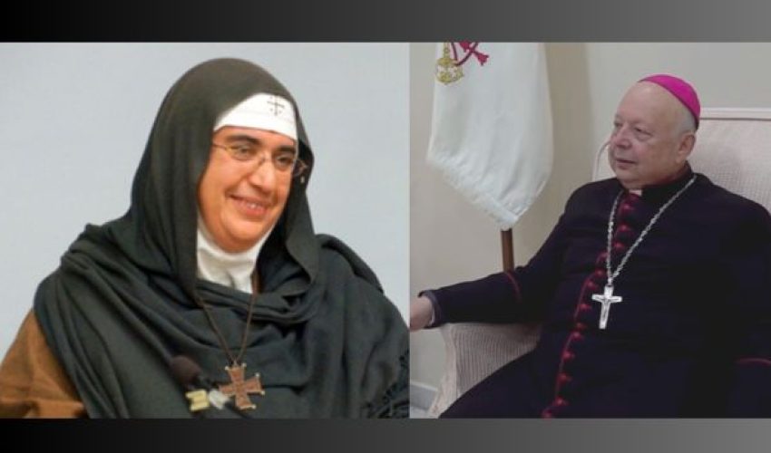 Sœur Agnès Mariam de la Croix et Monseigneur Hanna Jallouf - DR