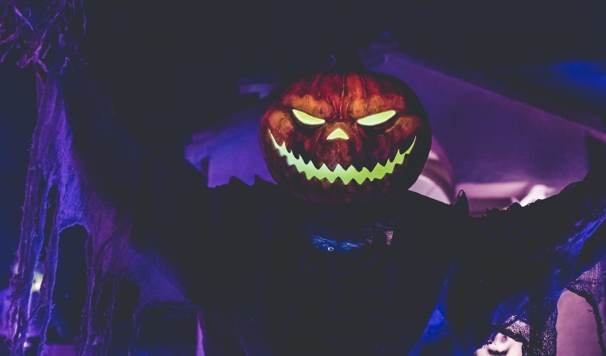 lighted Jack-o'-Lantern