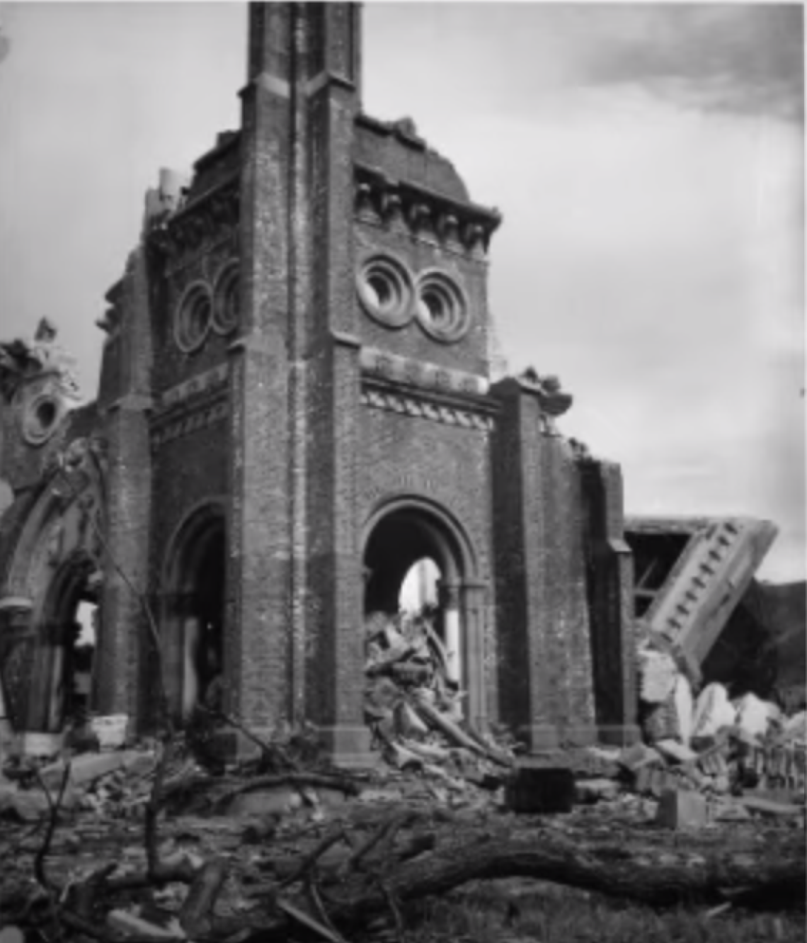 destruction église Nagasaki
