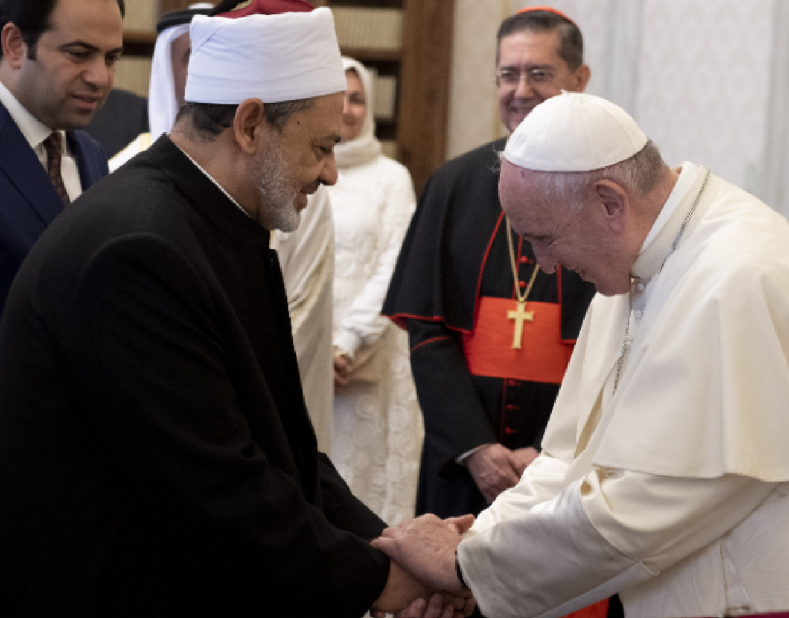 le pape François et Ahmed Al Tayeb, le grand imam d’Al-Azhar