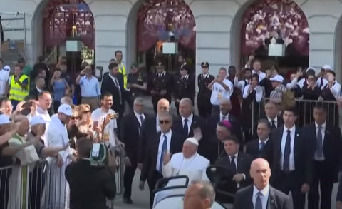 Arrivée du pape François à Trieste le 7 juillet 2024 - Capture Il sole 24 ore