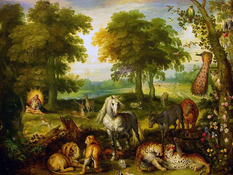 "Le Paradis terrestre avec la création d'Ève", par Jan Brueghel le Jeune