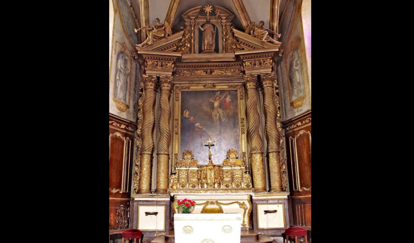  Retable du maître-autel du XVIIè siècle de l'église Saint Germain d'Arudy - DR