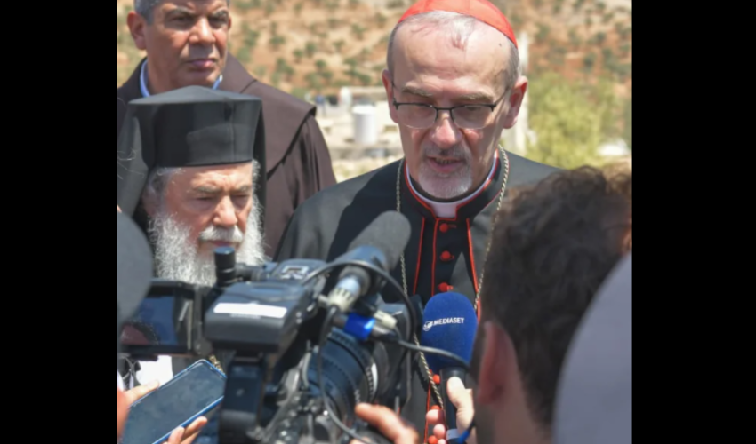 Le cardinal Pizzaballa lors de sa visite à Taybeh - DR